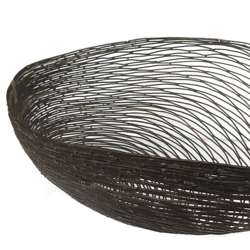 Large Sculptural Handwrought & Welded Metal Bowl, 1980s