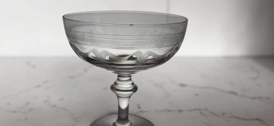 8 champagne coupes in fine crystal from the late 19th to early 20th century. – Glass & Decanter, Glass (photo 5 of 12)