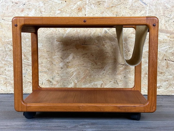 Image 1 of 60s 70s teak table side table newspaper stand Danish Design
