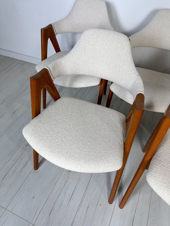 Image 1 of 6x Compass Sillas de comedor de teca de Kai Kristiansen para Schou Andersen Møbelfabrik años 60