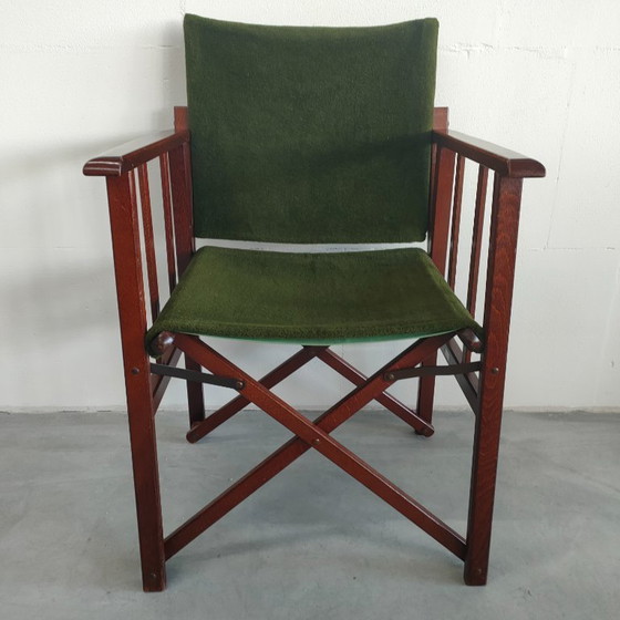 Image 1 of Unique and Rare 1950s Green Brothers 'Foldable' Directors' Chairs Bridge Table Set