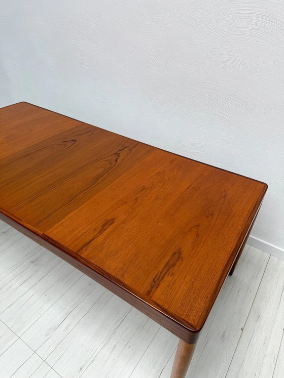 Image 1 of Vintage Danish Teak Extendable Dining Table, Mid-Century Modern Scandinavian Design, 1960s