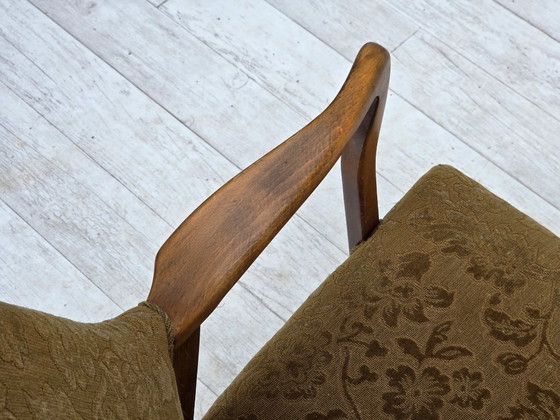 Fauteuil vintage danois des années 1960, en laine et bois de hêtre. – Textile, Wood (photo 10 of 14)