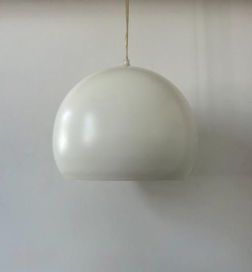 White metal suspension lamp, France 1980