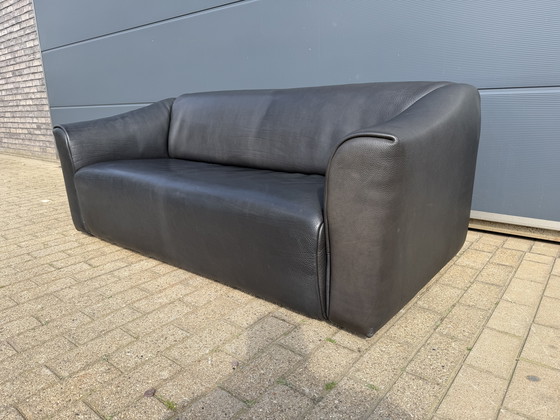 Image 1 of De Sede DS47 3-Sitzer in Büffelleder 5 mm NECK Schwarzes Leder, ausziehbarer Sitz