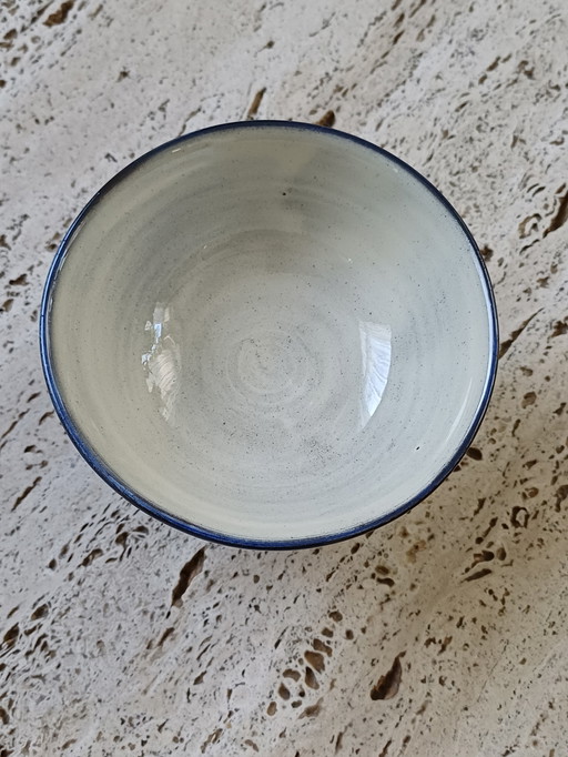 Ciotola in ceramica blu Jakob Gelzer degli anni '60