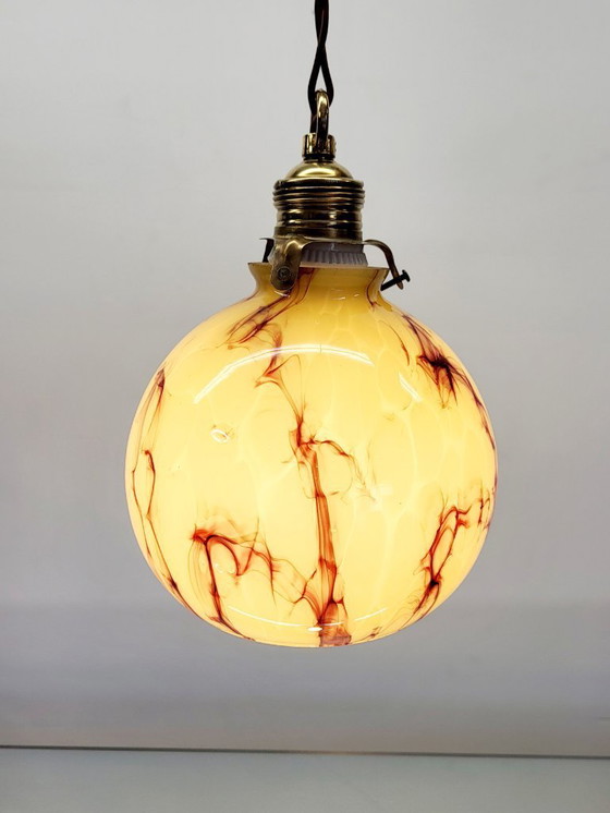 Image 1 of Lampada in vetro opalino Art déco, Verreries de Scailmont, Henri Heemskerk, Belgio