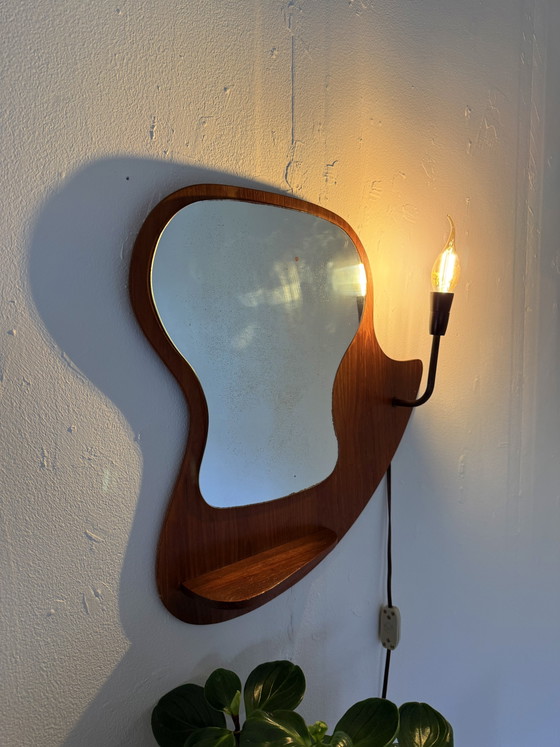 Image 1 of Miroir vintage en teck, Danemark, années 60