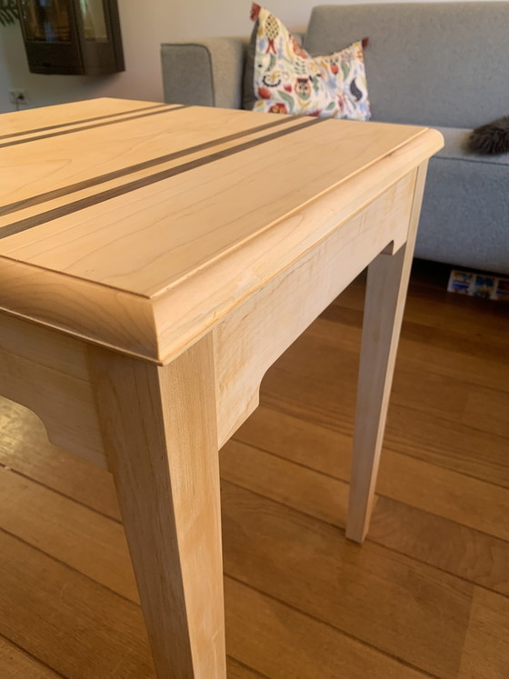Handmade Side Table of Maple and Walnut Wood (photo 5 of 6)
