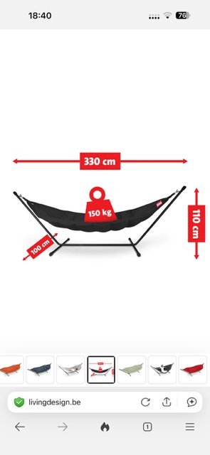 Image 1 of Hamac Fatboy Headdemock pour 2 personnes. Jusqu'à 150 kg
