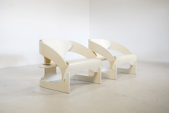 Image 1 of Pair of Model 4801 Lounge Chairs by Joe Colombo for Kartell, Italy 1960s