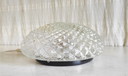 Plafond- of wandlamp van glas met diamantpuntmotief - midden 20e eeuw