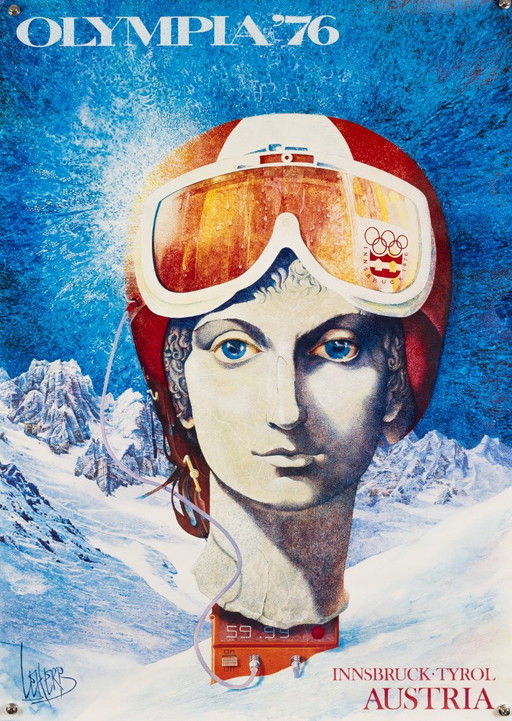 Olympia '76 Innsbruck – Original Vintage Olympic Poster by Helmut Leherb – Vintage – 74x52.5 cm – Paper