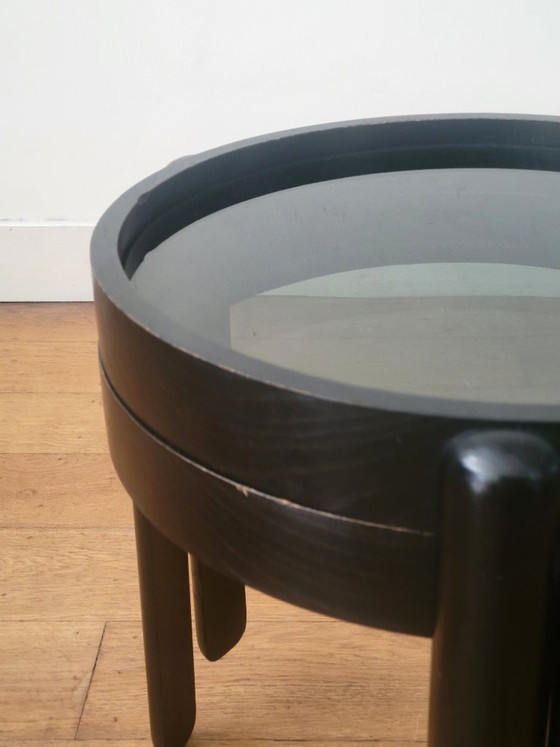 Porada Arredi Cabiate Nesting Tables, Set Van 2, Made In Italy – Bijzettafels, Glass, Wood (photo 7 of 9)