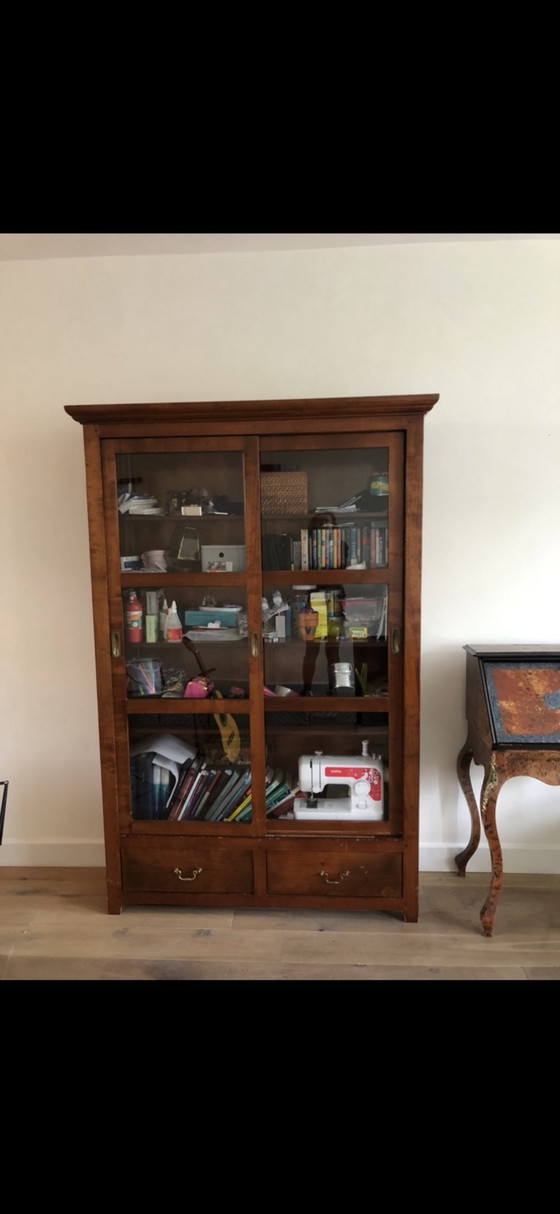 Image 1 of Display case cherry wood bookcase