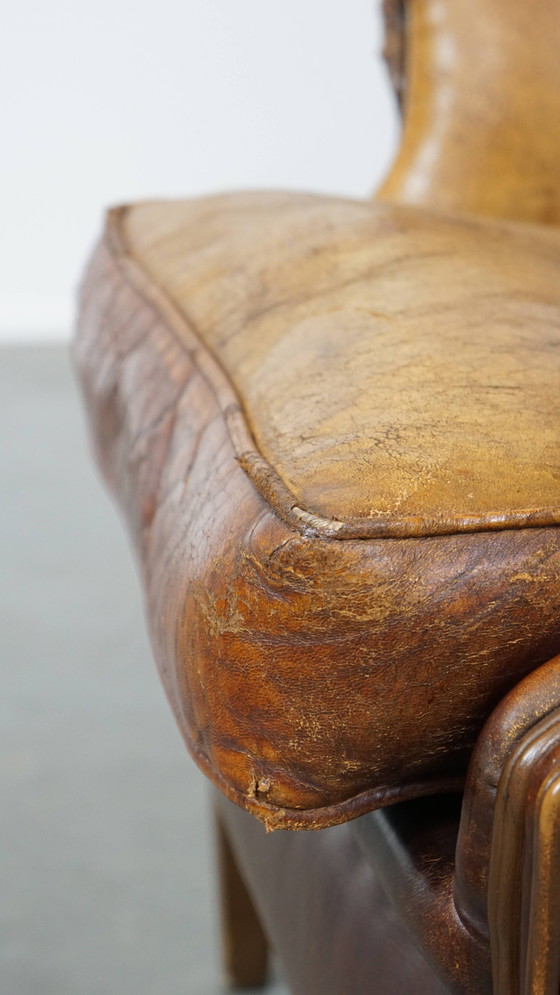 Image 1 of Vintage Schapenleren Oorfauteuil