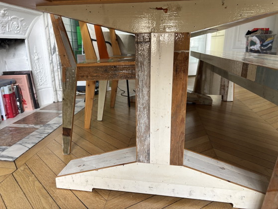 Image 1 of Piet Hein Eek Table – Original Scrapwood – Complete Set (table + benches + chairs)