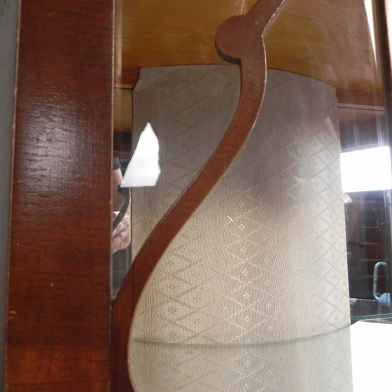 Image 1 of English Art Deco display cabinet on ornate legs, 1930s