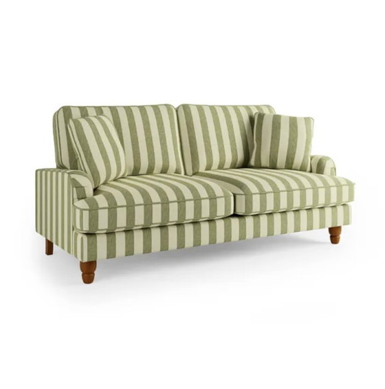 Image 1 of Striped Sofa Bed – Olive Green