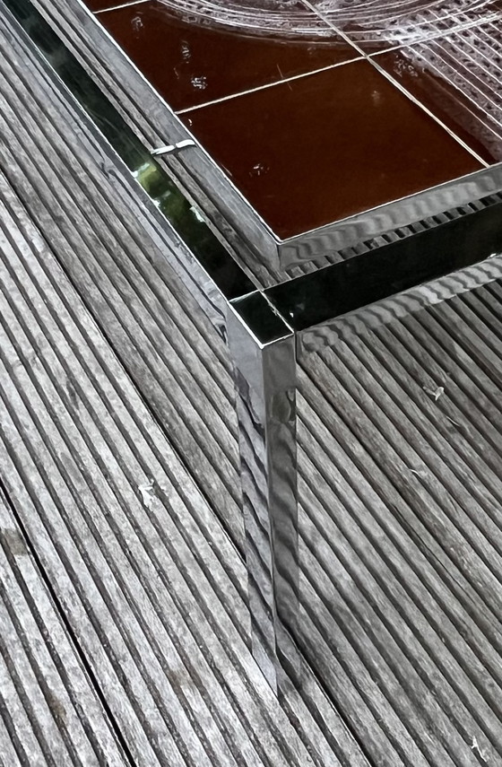 Image 1 of Coffee table 70s , ceramic tiles with chrome