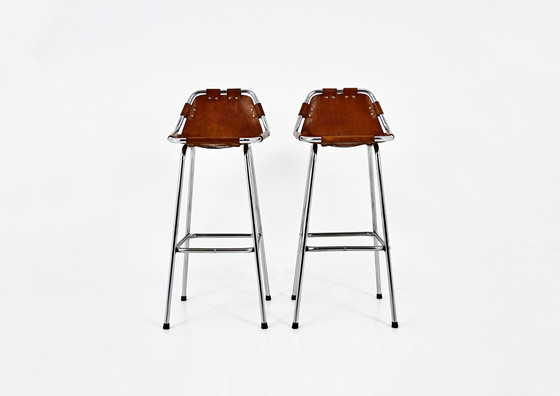 Image 1 of Les Arcs Stools by Charlotte Perriand, 1960s, Set of 2