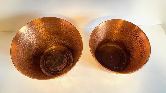 Image 1 of Pair of Copper Planters from the 60's