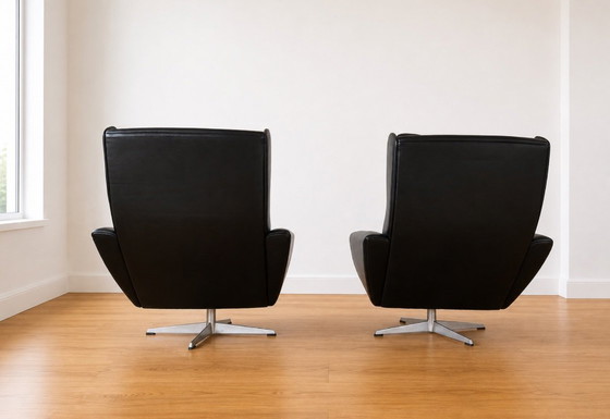 Poltrone lounge vintage danesi Georg Thams in pelle nera, anni '70 – Leather (photo 5 of 7)
