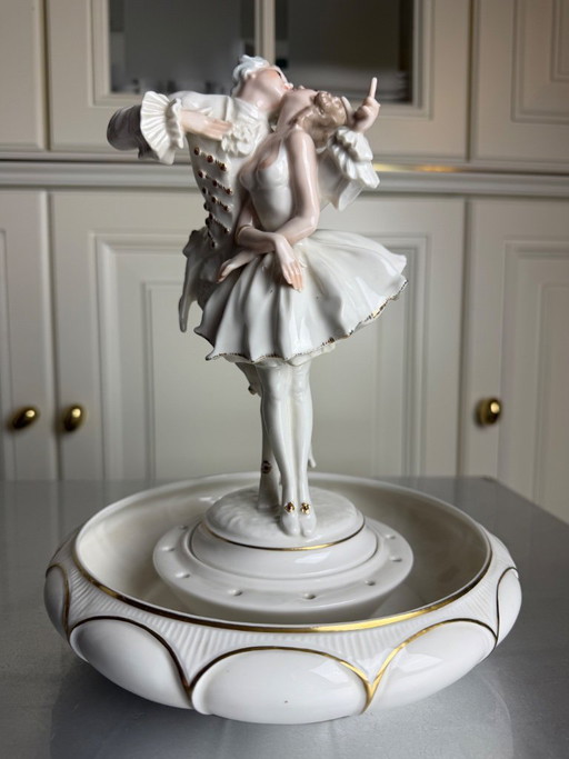 Hutschenreuther Selb Art Department – Karl Tutter – Original two-part flower arrangement dish “Lovers / The Kiss”