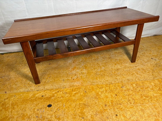 Image 1 of Mid-century retro vintage teak coffee table by myer (1960s) – stylish & functional.    A beautifully designed mid-century teak c