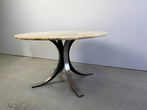 Vintage round marble dining table model T69 by Osvaldo Borsani for Tecno, 1970s, Anonima Castelli (photo 6 of 13)