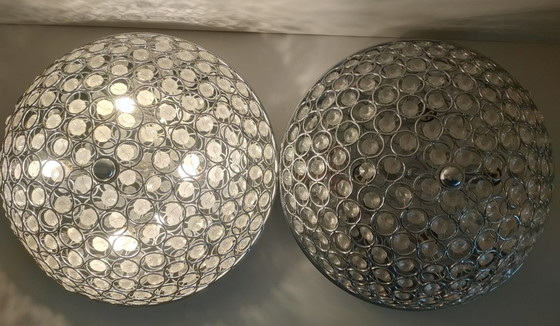 Image 1 of Retro transparent ceiling lamp with halogen lighting (large version).