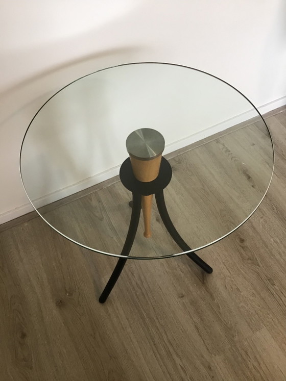 Vintage Design Tafeltje Van Giorgetti – Bijzettafels, Glass, Metal (photo 2 of 8)