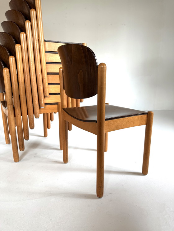 Image 1 of 9x vintage plywood stacking chair '60