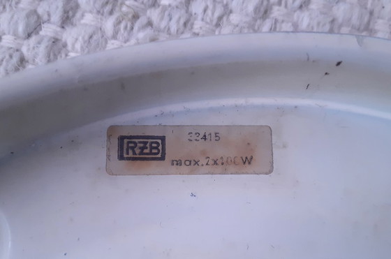 Image 1 of Suspension carrée en verre impressionnante de RZB Leuchten, suspension vintage en verre avec relief.