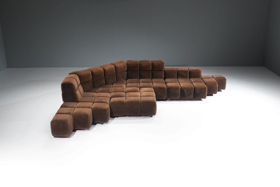 Image 1 of Very rare Castell Sofa in original fabric by Hans Hopfer for Wiener Werkstätte