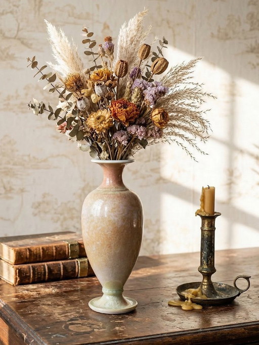 Jarrón balaustre, cerámica, esmalte cristalino, Bernard Guipouy, Atelier du Bol Doré