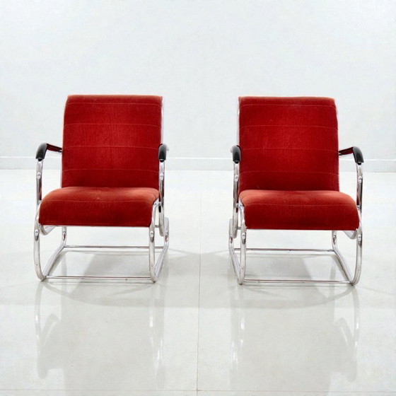 Image 1 of Coppia di poltrone n. 55 di Paul Schuitema, originali olandesi