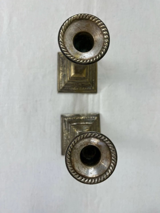 Coppia di candelieri – Portacandele, Brass, Art Deco (photo 3 of 6)