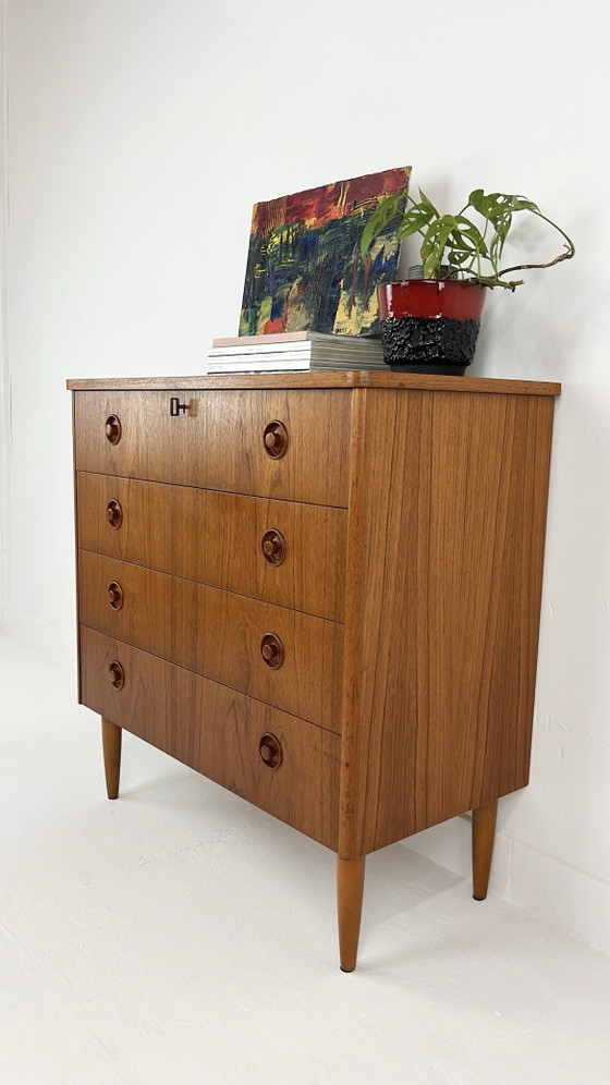 Cassettiera Svedese Vintage in Impiallacciatura di Teak – Cassettiere, Legno, Scandinavian (photo 3 of 12)
