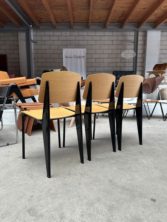 Image 1 of Sedia Jean Prouvé Standard in legno/nero (altre disponibili)