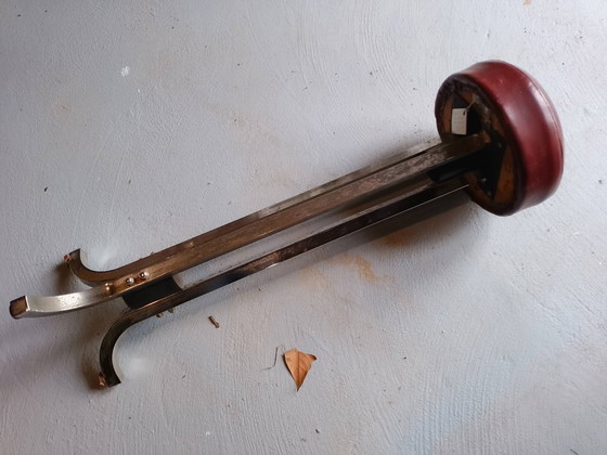 Image 1 of Sgabello vintage in similpelle e metallo cromato