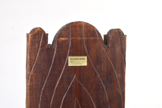 Image 1 of Sillón español de respaldo alto de Ormecasa con la imagen de Jesús y los apóstoles, década de 1970.