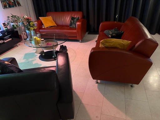 Divano completo in pelle