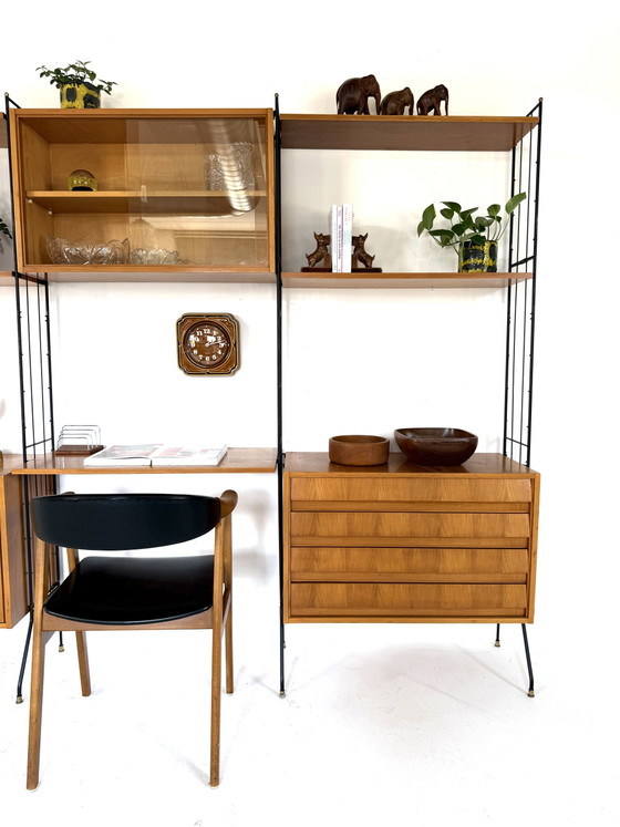 Vintage Freestanding Modular Wall System, Köch Möbel ‘60 – Wall cabinet, Wood, Glass (photo 5 of 15)