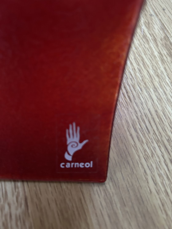 Image 1 of Vaso in vetro artistico fuso d'epoca Carneol, tulipano