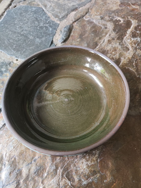 Vintage studio ceramics with turquoise drip glaze, Bowls, Brown (photo 6 of 7)