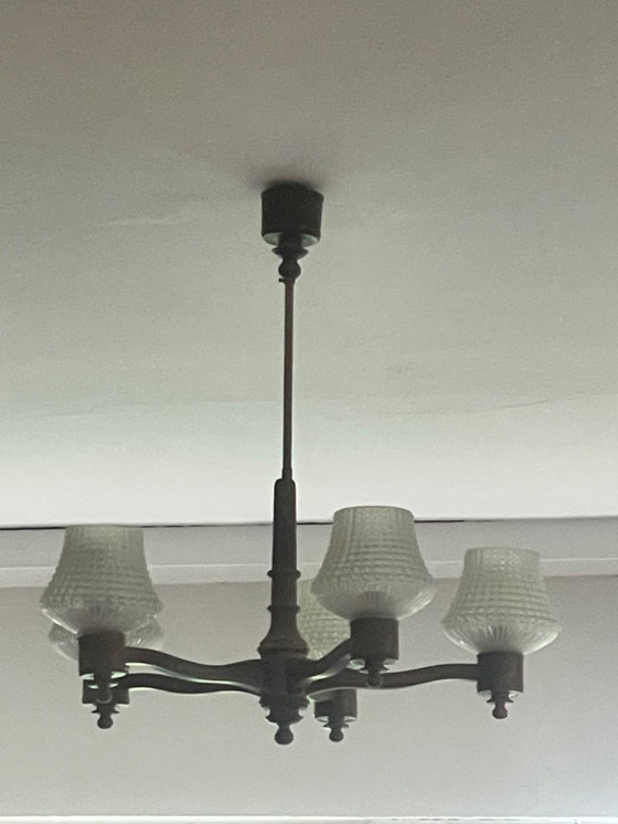 Image 1 of Art Deco Holzkronleuchter