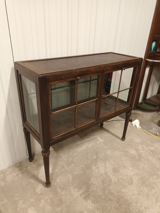 Vitrine/meuble à thé antique, Bois, Verre, Marron (photo 15 sur 15)