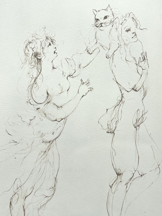 Image 1 of Leonor Fini, Litografía poco común sobre papel Arches, alrededor de 1980