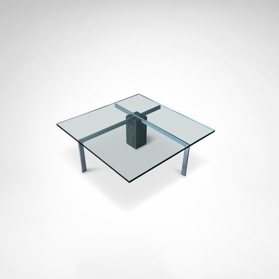 Image 1 of Table basse KW1 en verre, métal et granit, conçue par Hank Kwint pour Metaform dans les années 1980.